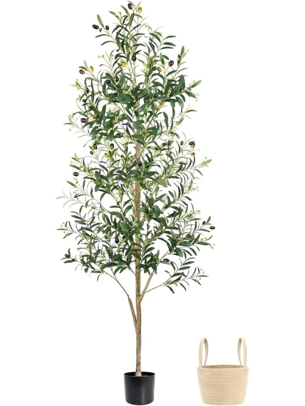 6FT Artificial Olive Tree - Realistic Faux Floor Plant for Indoor & Outdoor